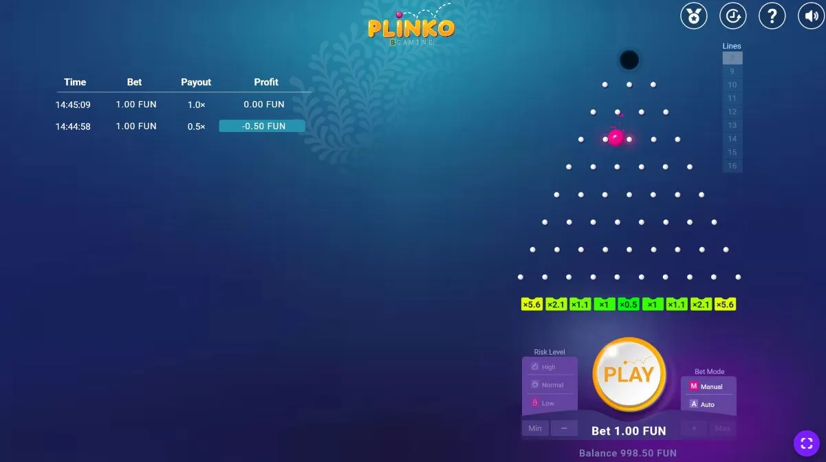 Bilan objectif du jeu Plinko Bilan objectif du jeu Plinko